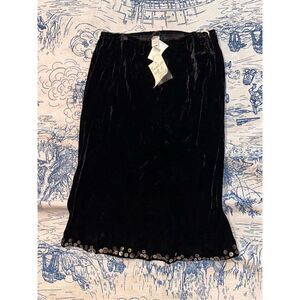 NEW WITH TAGS NWT VINTAGE RARE J. Jill Velvet Skirt With Button Trim long Length